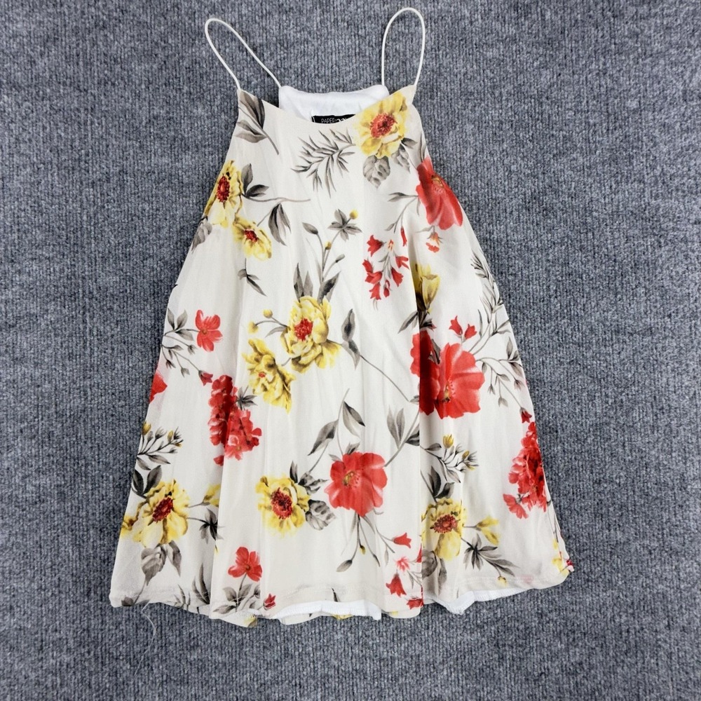 Papermoon Womens Floral Halter Tank Top Chiffon Camisole Multicolor L